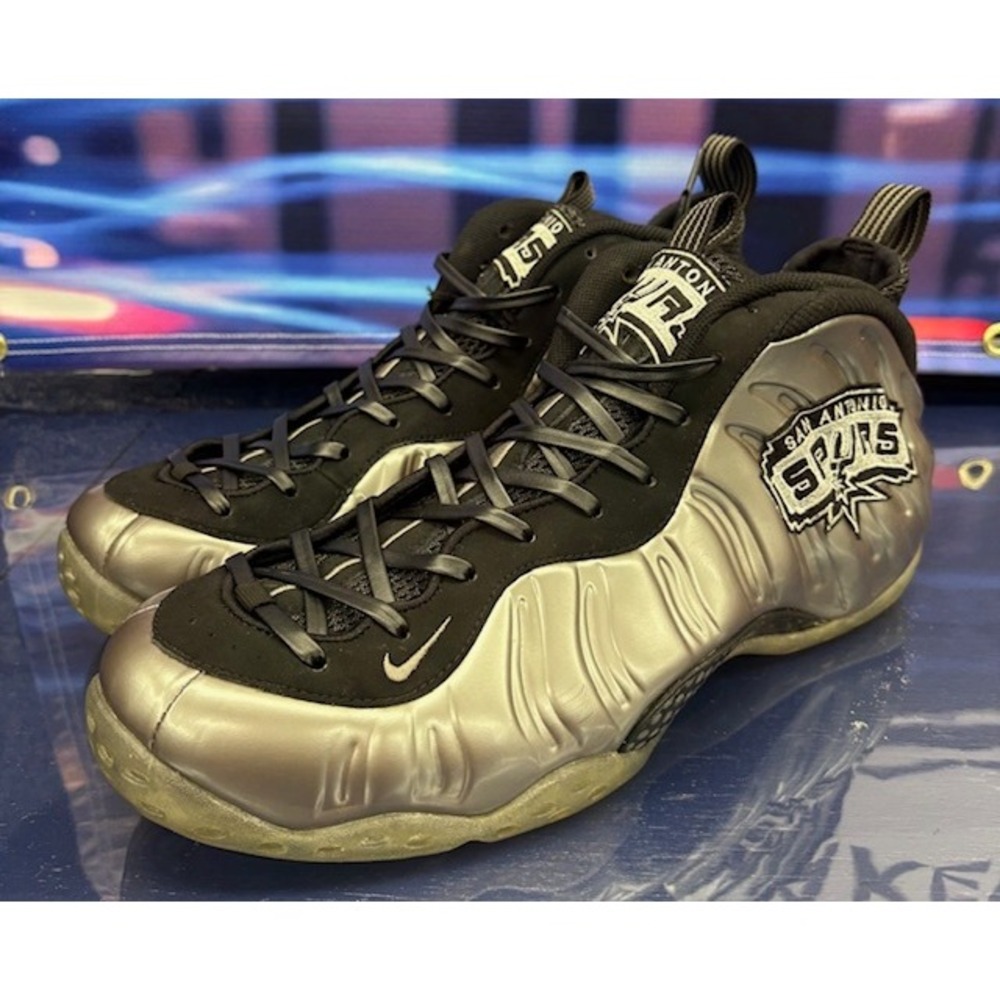 Custom Foamposites 13 of 68 pairs Silver Black Spurs Mens sneakers size 14